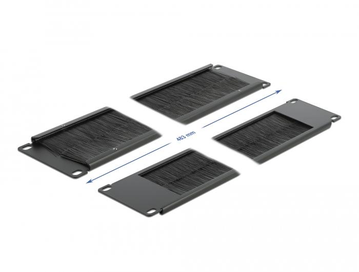 Delock 19″ Kabelmanagement Bürstenleiste 2 HE schwarz - Delock