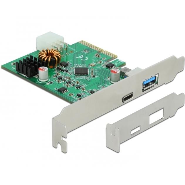 PCI Express Karte 1x USB A + 1x USB C - Delock