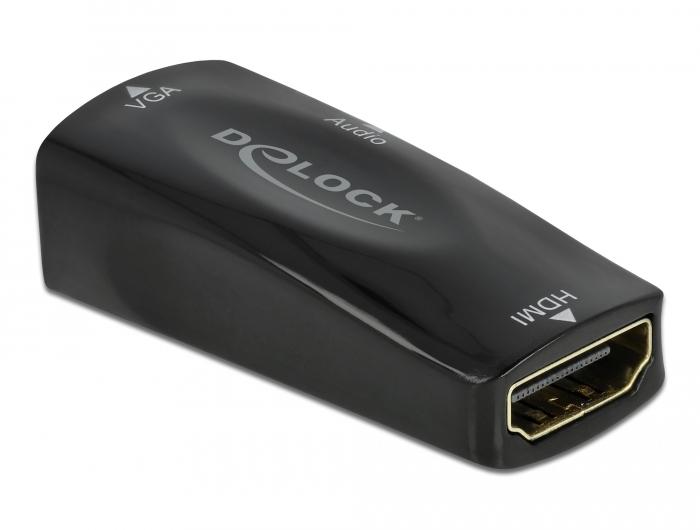 Delock Adapter HDMI-A Buchse auf VGA Buchse 1080p mit Audio - Delock