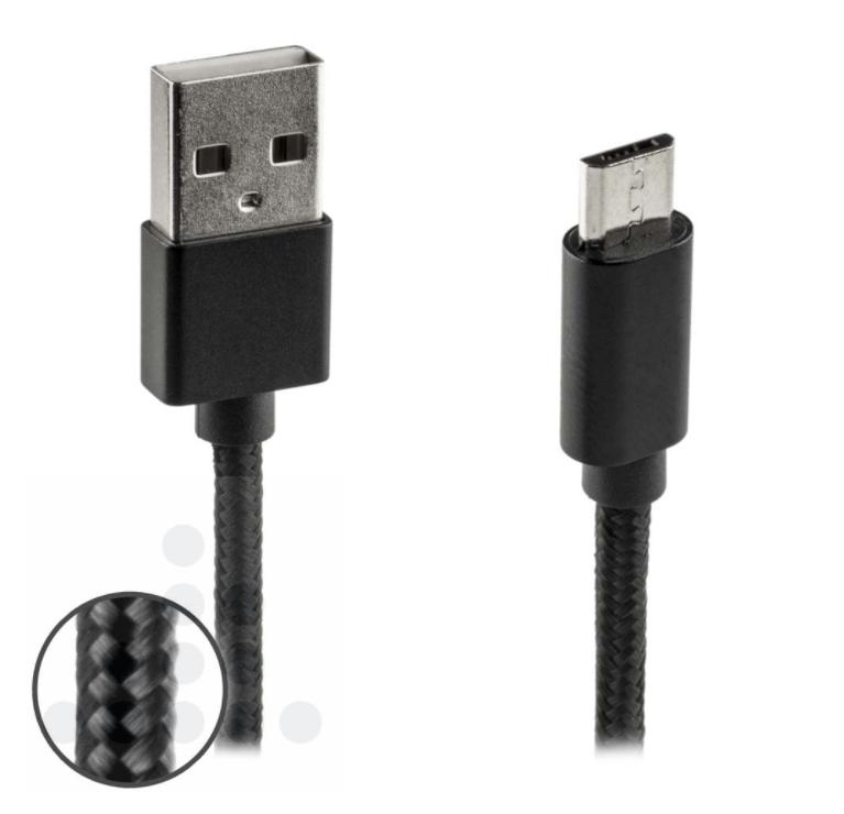 Micro USB kabel - Gevlochten