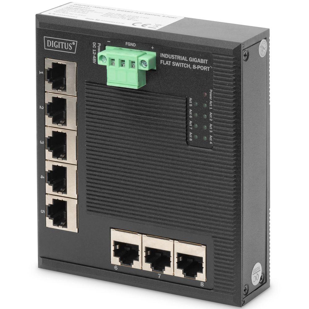 Industrieller Gigabit Flach Switch, 8 Anschlüsse