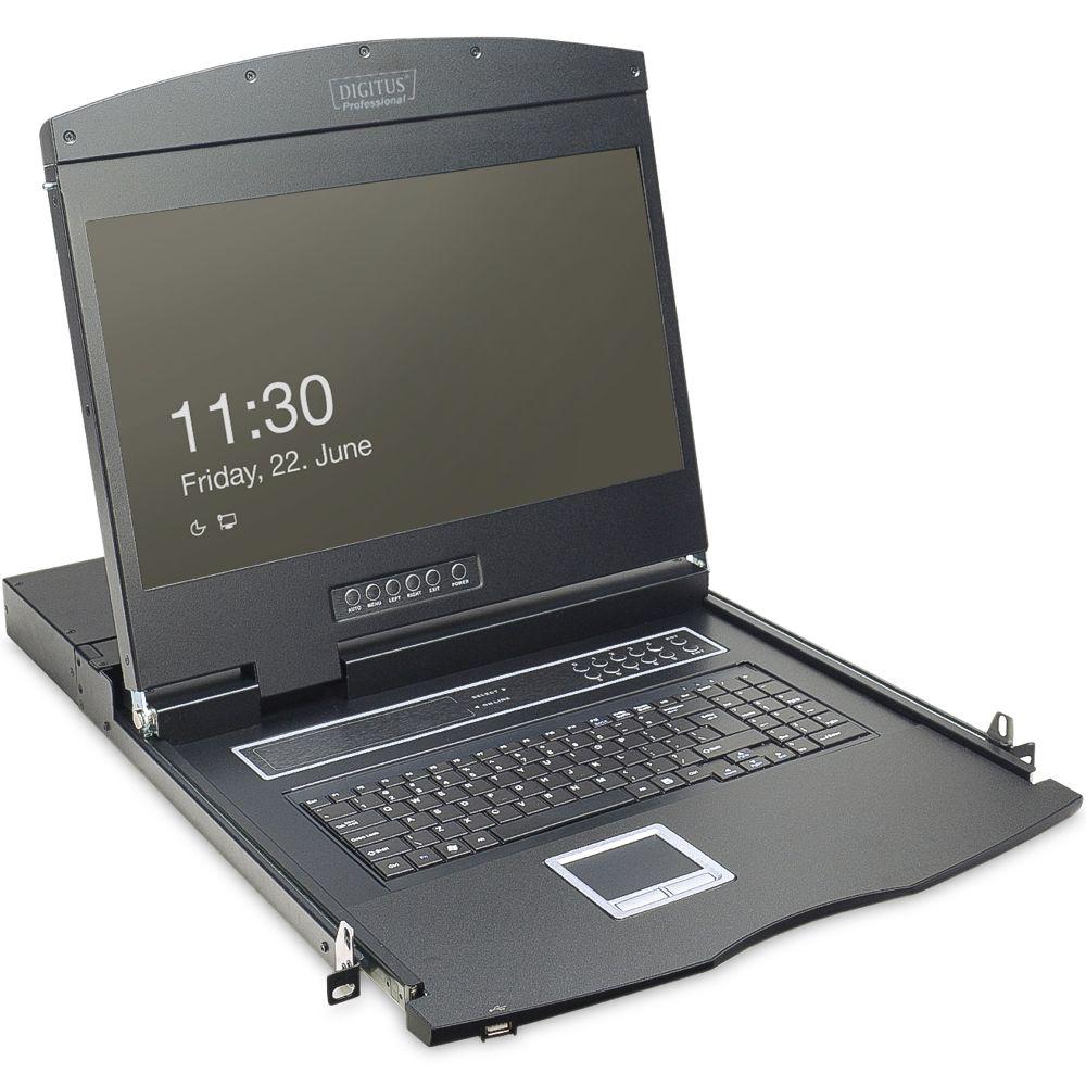 Modulare Konsole mit 19 Zoll TFT (48,3 cm), 16 Port KVM & Touchpad  