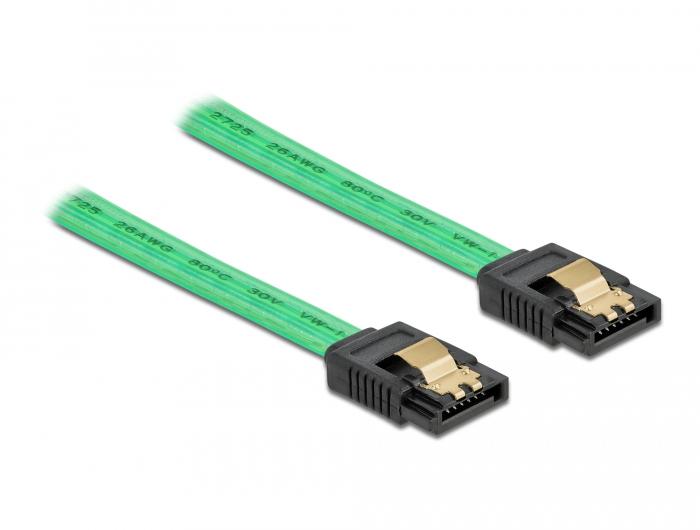 Delock SATA 6 Gb/s Kabel UV-Licht grün 30 cm - Delock
