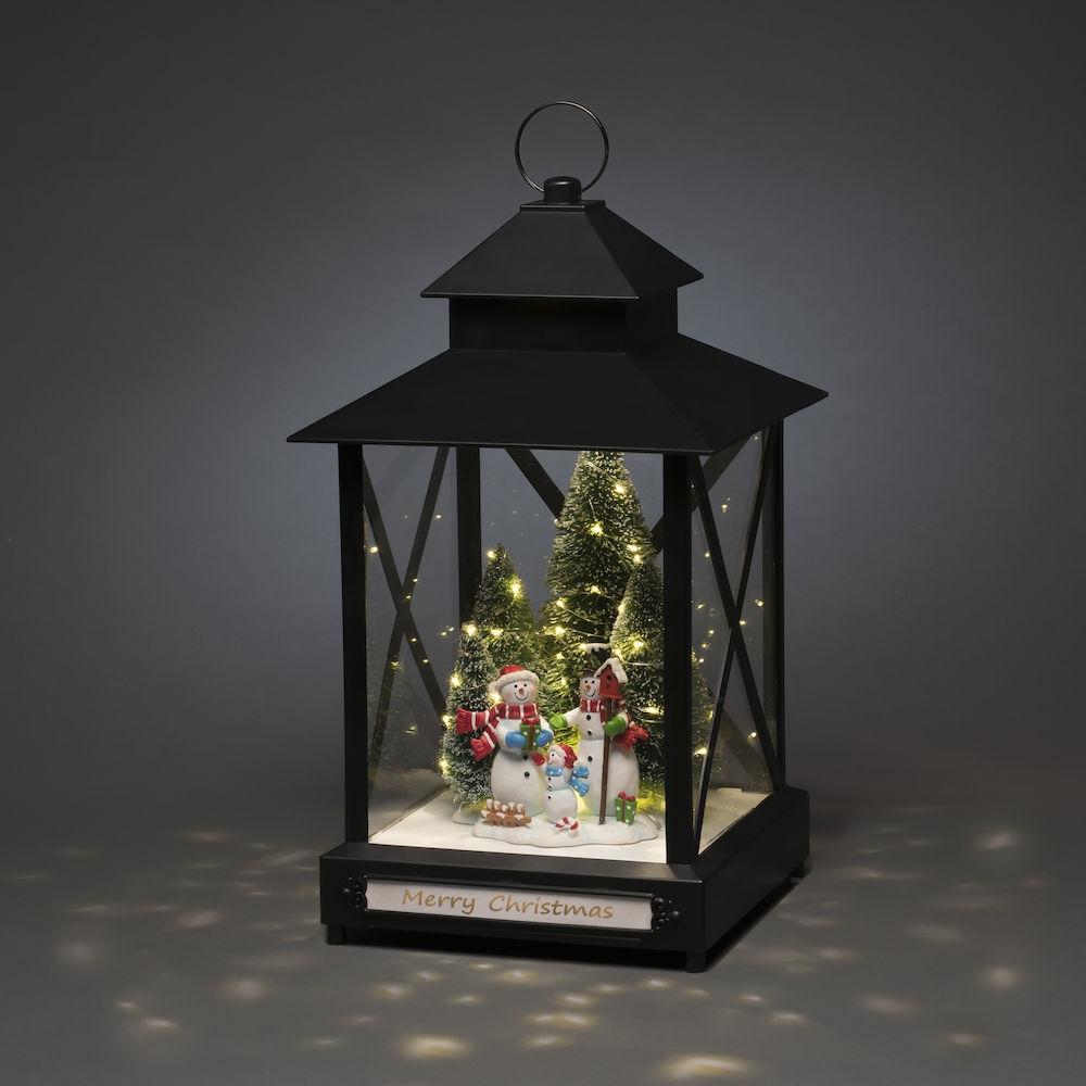 Weihnachtslaterne - LED-Weihnachtsbeleuchtung für innen und außen - 46 Lichter - 42 x 24,5 cm - warmweiß - 3x C