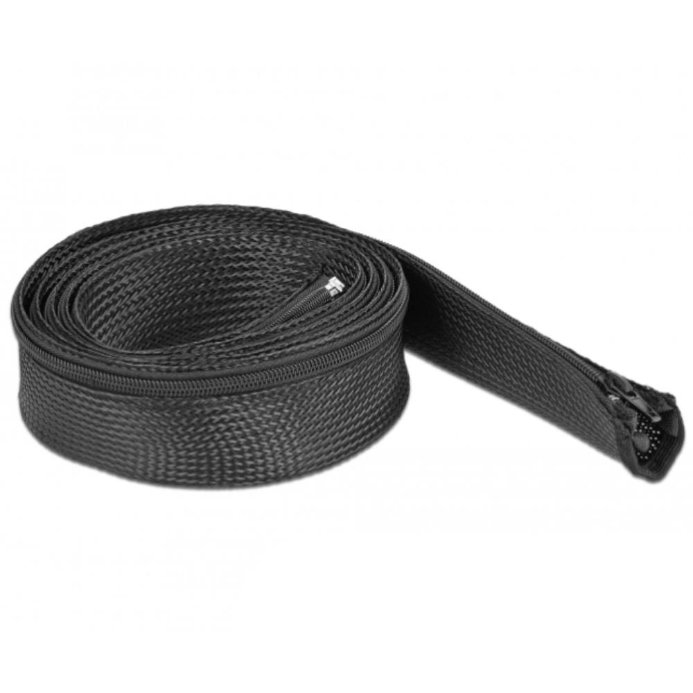 Delock Geflechtschlauch mit Reißverschluss 2 m x 50 mm schwarz - Delock