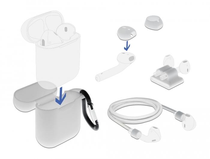 Delock Apple AirPods Zubehör Set weiß - Delock