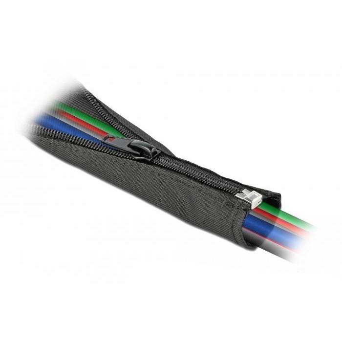 Delock Gewebeschlauch mit Reißverschluss 2 m x 25 mm schwarz - Delock