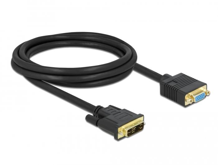 Delock Kabel DVI 12+5 Stecker auf VGA Buchse 2 m - Delock