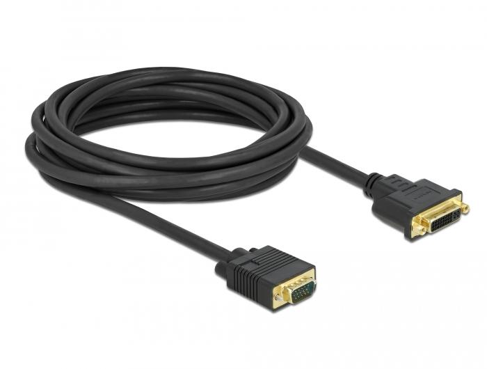 Delock Kabel DVI 24+5 Buchse auf VGA Stecker 5 m - Delock