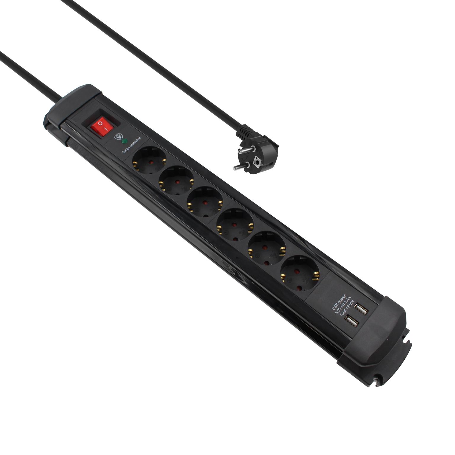 Steckdosenleiste mit USB - Verlängerungskabel mit USB