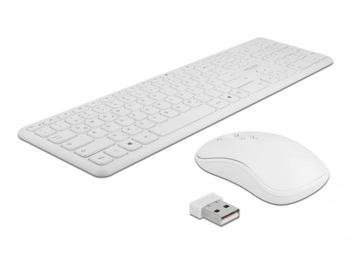 Delock USB Tastatur- und Maus-Set 2,4 GHz kabellos weiß - Delock