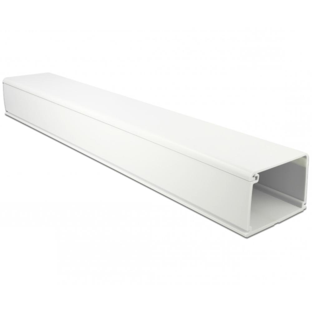 Delock Kabelrinne mit Deckel 83 x 54 mm - Länge 1 m weiß - Delock