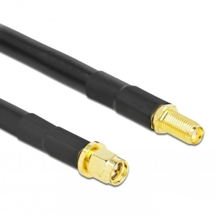 Delock Antennenkabel SMA Stecker auf SMA Buchse LMR/CFD300 15 m mit Layer