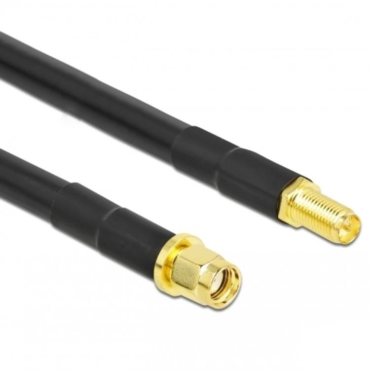 Delock Antennenkabel RP-SMA Stecker auf RP-SMA Buchse LMR/CFD300 1 m low lo - Delock