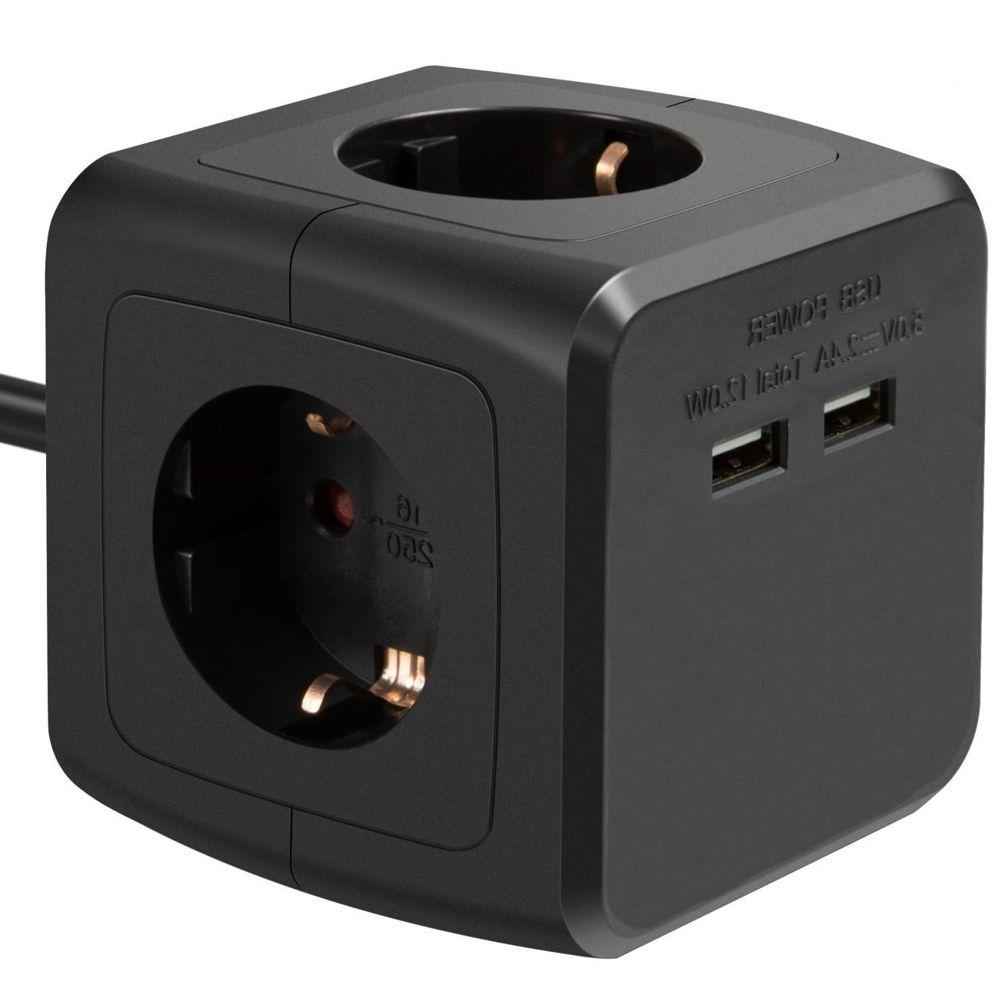 USB-Buchse - 3x Schuko, 2x USB