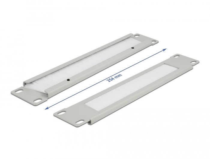 Delock 10″ Kabelmanagement Bürstenleiste 1 U grau - Delock