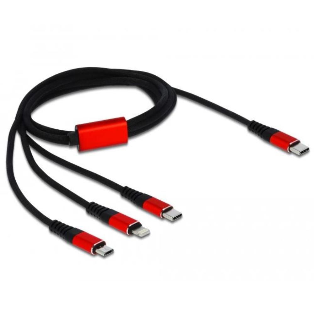 Delock USB Ladekabel 3 in 1 USB Typ C™ zu Lightning™ / Micro USB / US - Delock