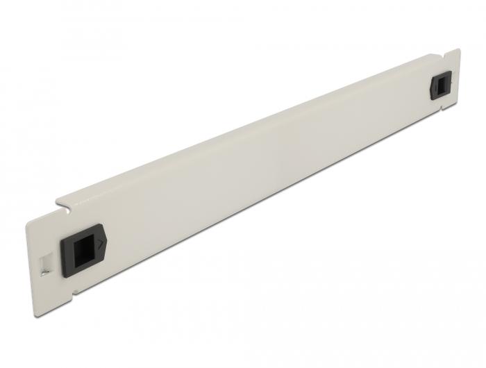 Delock 19″ Netzwerkschrank-Blindabdeckung ohne Werkzeug 1 HE grau - Delock