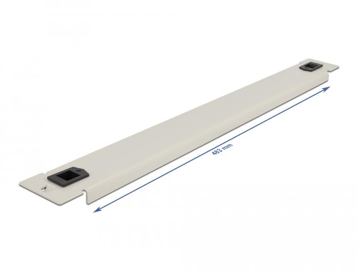 Delock 19″ Netzwerkschrank-Blindabdeckung ohne Werkzeug 1 HE grau - Delock