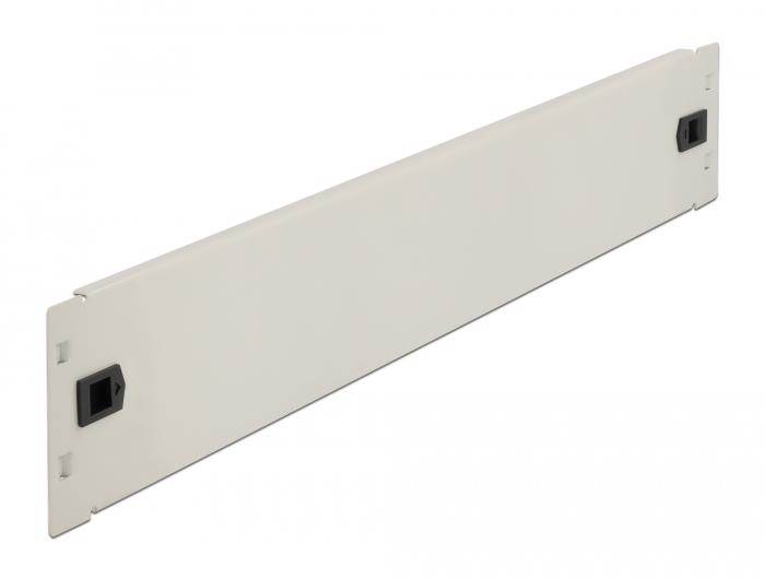 Delock 19″ Netzwerkschrank-Blindabdeckung ohne Werkzeug 2 HE grau - Delock