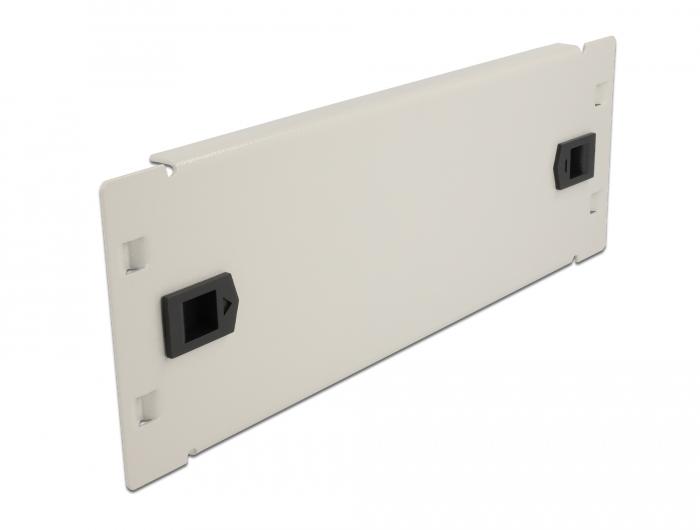 Delock 10″ Netzwerkschrank-Blindabdeckung ohne Werkzeug 2 HE grau - Delock