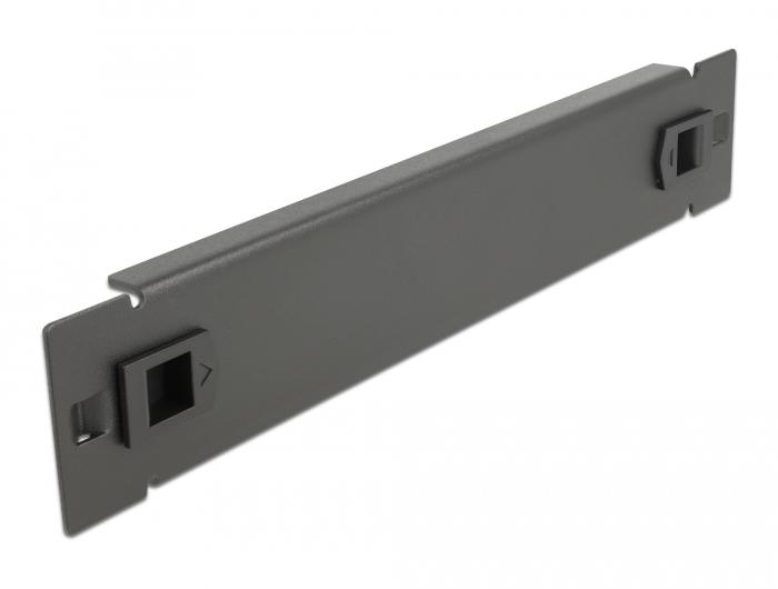 Delock 10″ Netzwerkschrank-Blindabdeckung ohne Werkzeug 1 HE schwarz - Delock