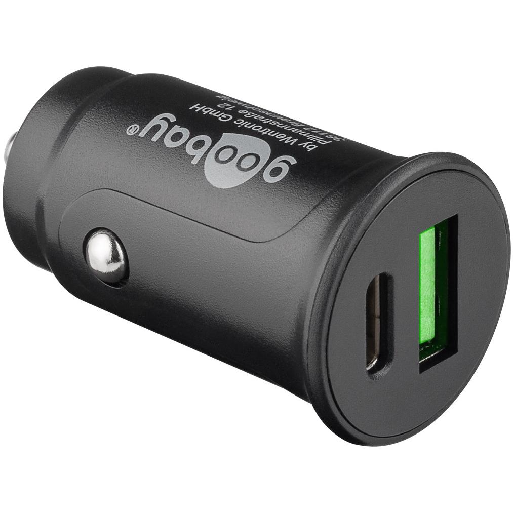 Dual-USB Auto-Schnellladegerät USB-CTM PD (Power Delivery) 30W (12/24V) sui - Goobay
