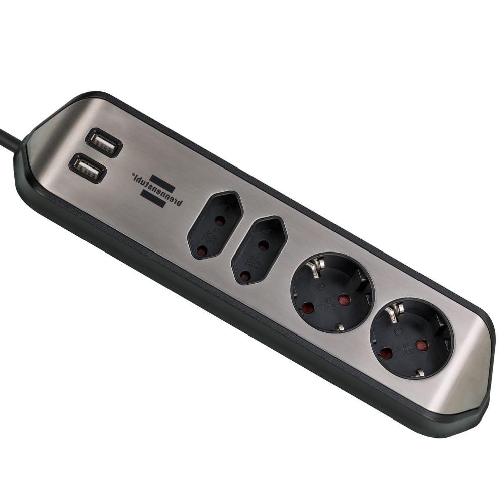 Steckdosenleiste - 4-fach - USB - Brennenstuhl