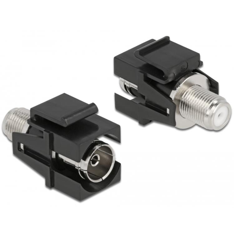 Delock Keystone Modul IEC-Buchse auf F-Buchse schwarz - Delock