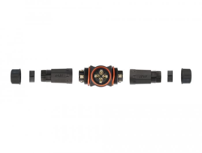 Delock Kabelstecker T-Form für Außeneinsatz 4-polig, IP68 wasserdicht, s - Delock