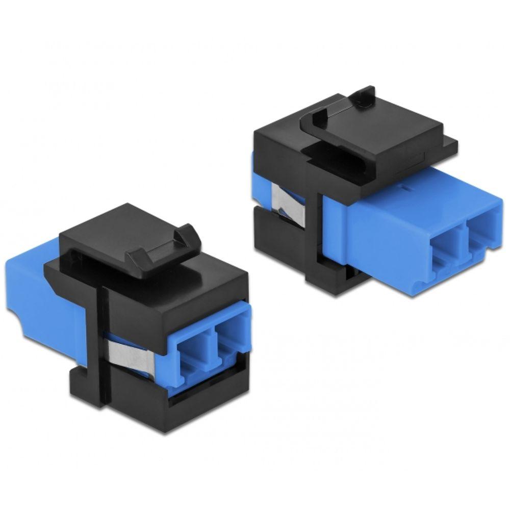 Delock Keystone Modul LC Duplex Buchse zu LC Duplex Buchse blau / schwarz