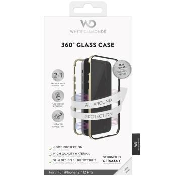 360 Glas Abdeckung für Apple iPhone 12/12 Pro, goud - White Diamonds