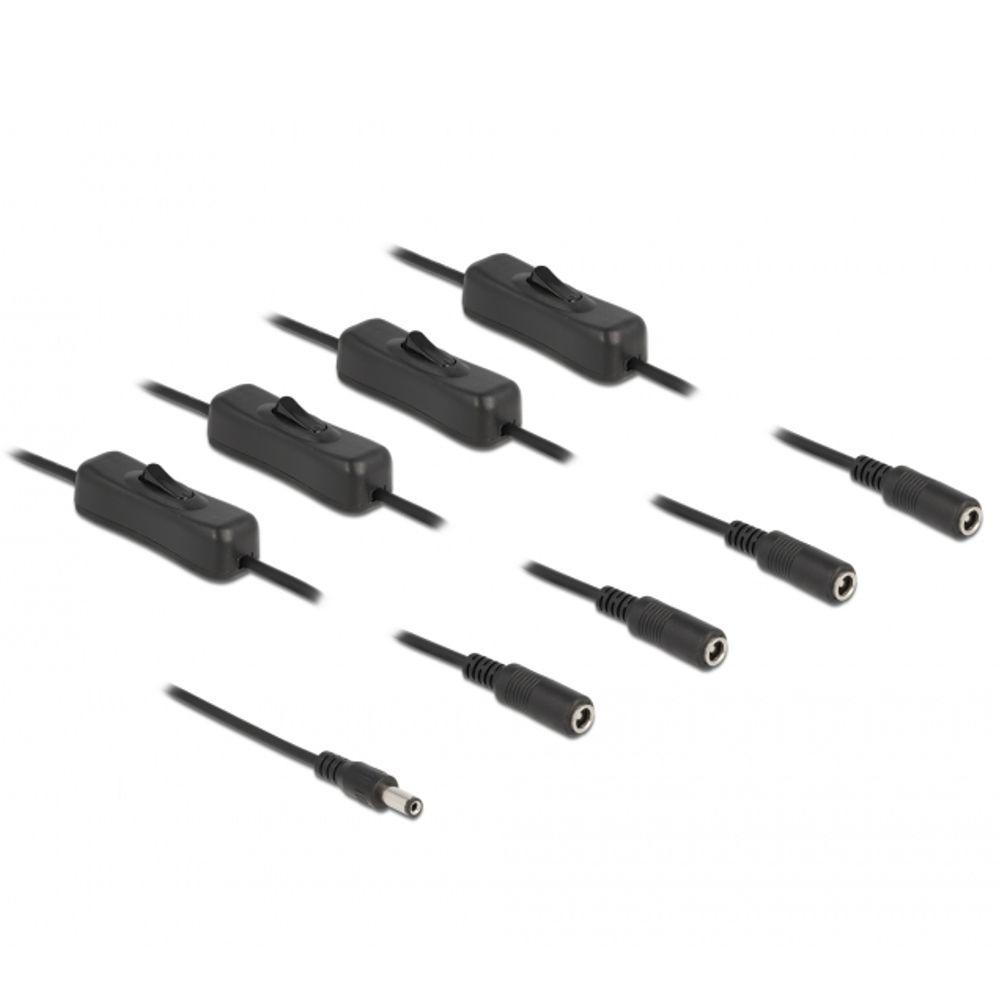 Delock Kabel DC 5,5 x 2,1 mm Stecker auf 4 x DC Buchse mit sch - Delock