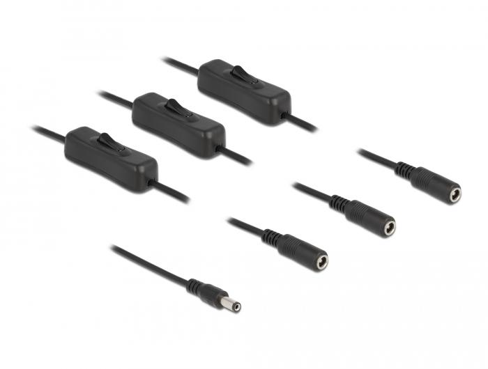 Delock Kabel DC 5,5 x 2,1 mm Stecker auf 3 x DC Buchse mit sch - Delock