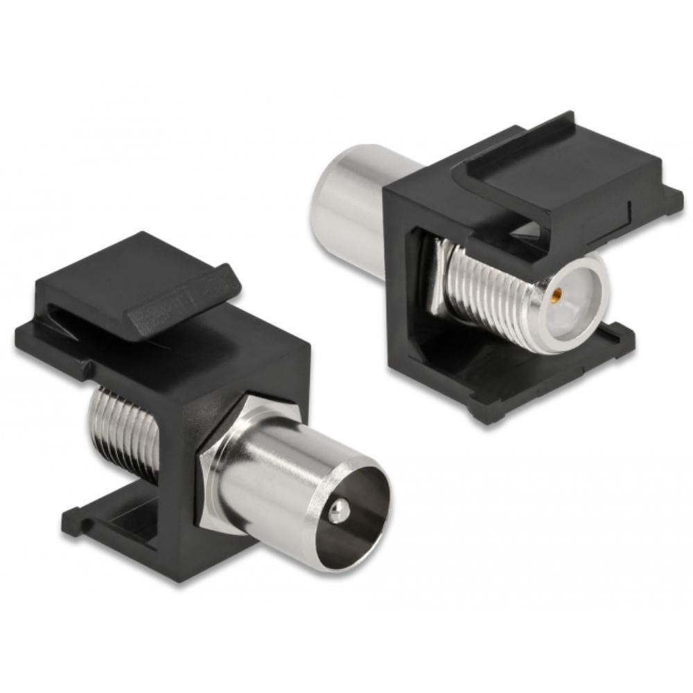 Delock Keystone Modul IEC Stecker > F Buchse schwarz - Delock