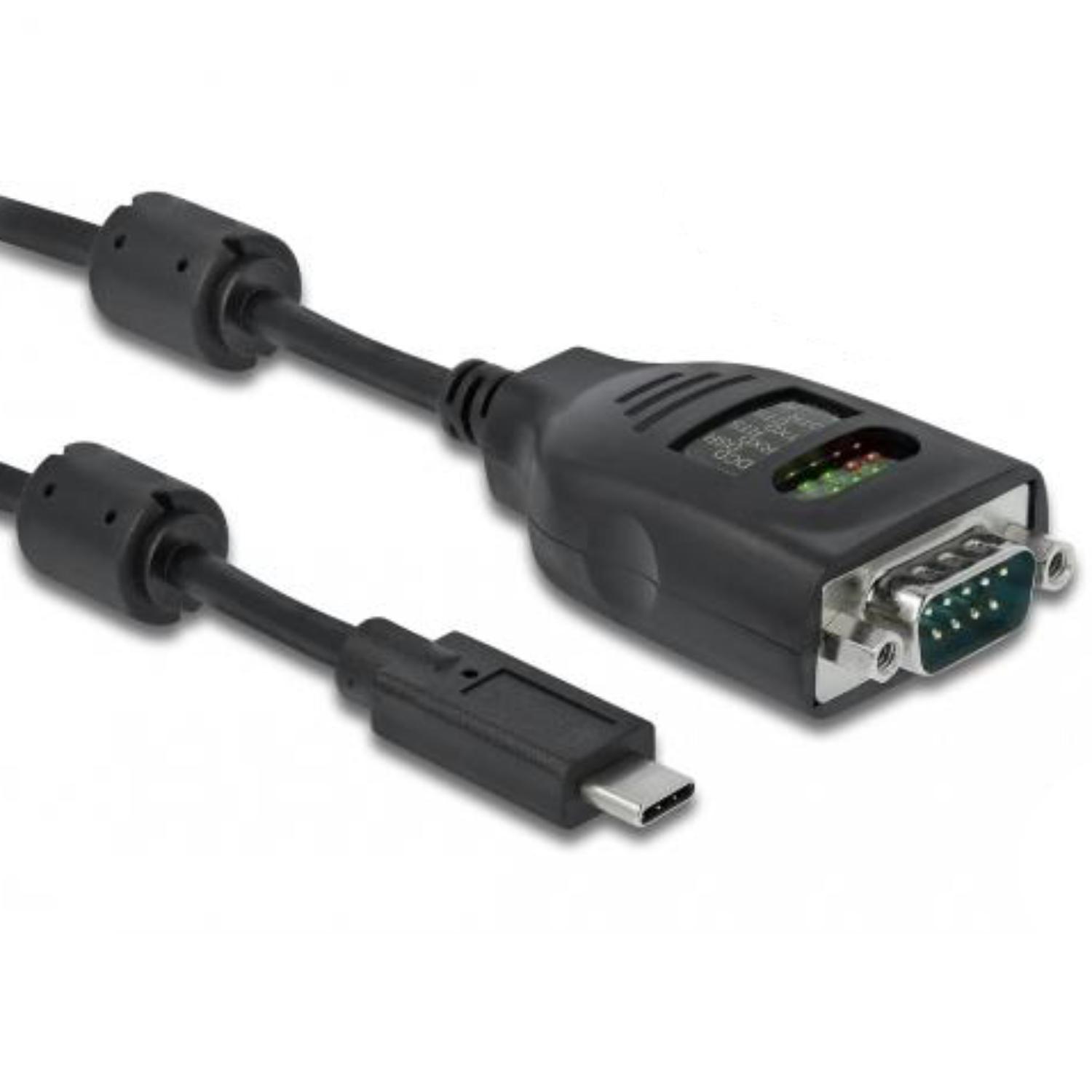 Delock USB Typ-A auf seriellen DB9-Adapter mit 9 LED RS-232-Tester - Delock