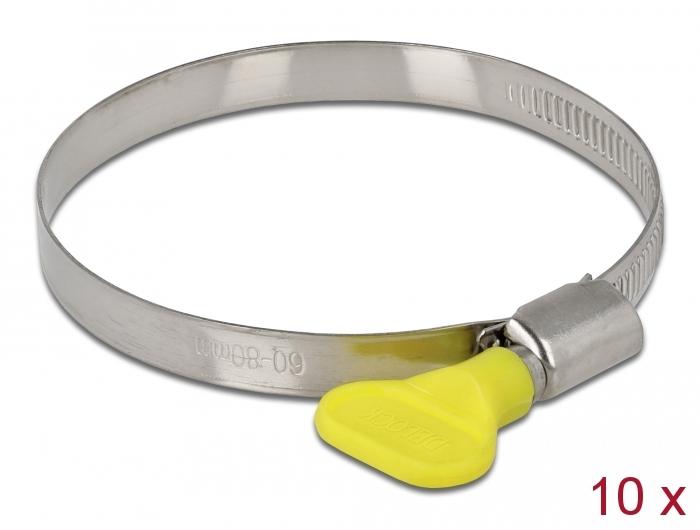 Delock Schlauchschelle mit Flügelmutter 60 - 80 mm 10 Stück - Delock