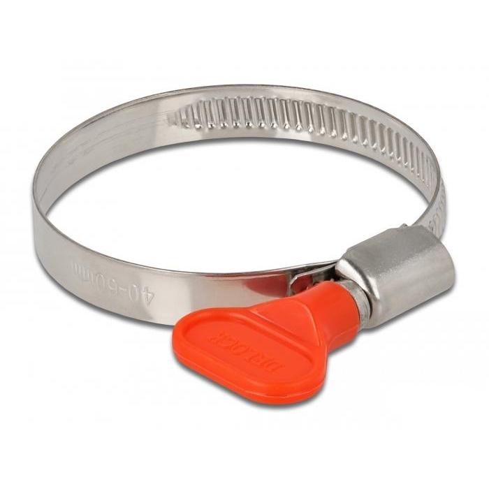 Delock Schlauchschelle mit Flügelmutter 40 - 60 mm 10 Stück