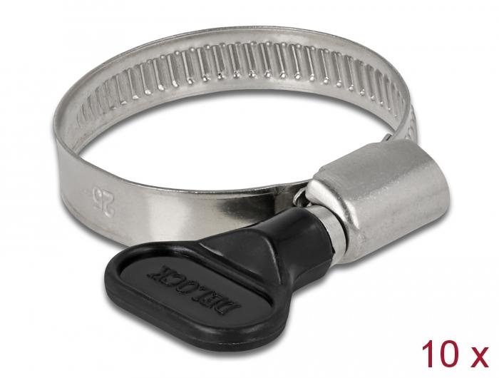 Delock Schlauchschelle mit Flügelmutter 25 - 40 mm 10 Stück - Delock