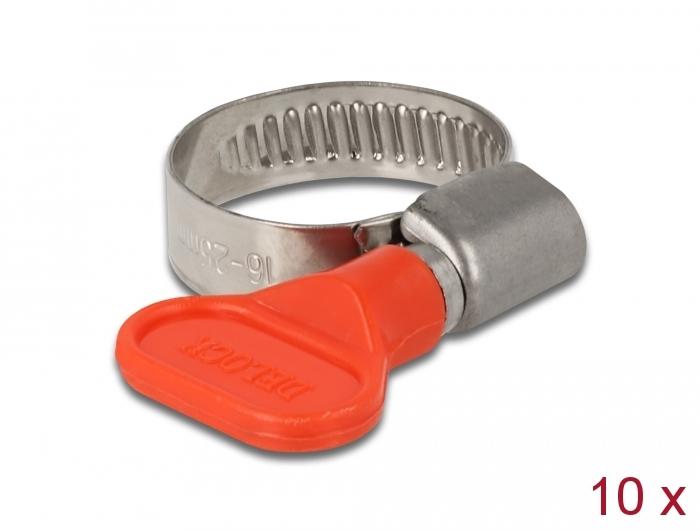 Delock Schlauchschelle mit Flügelmutter 16 - 25 mm 10 Stück
