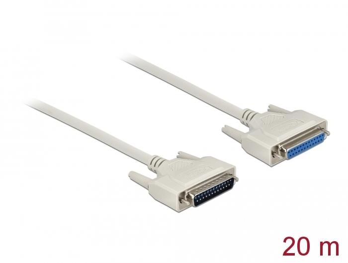Delock Serielles Kabel D-Sub 25 Stecker auf Buchse 20 m - Delock