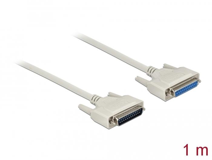 Delock Serielles Kabel D-Sub 25 Stecker auf Buchse 1 m - Delock
