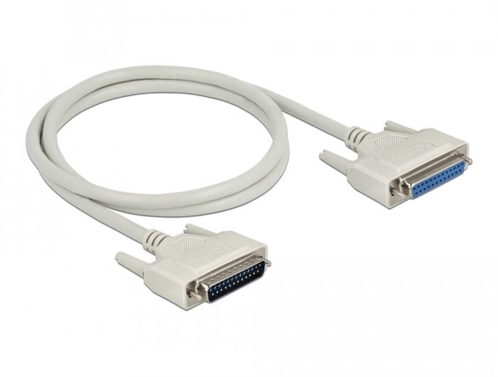 Delock Serielles Kabel D-Sub 25 Stecker auf Buchse 1 m - Delock