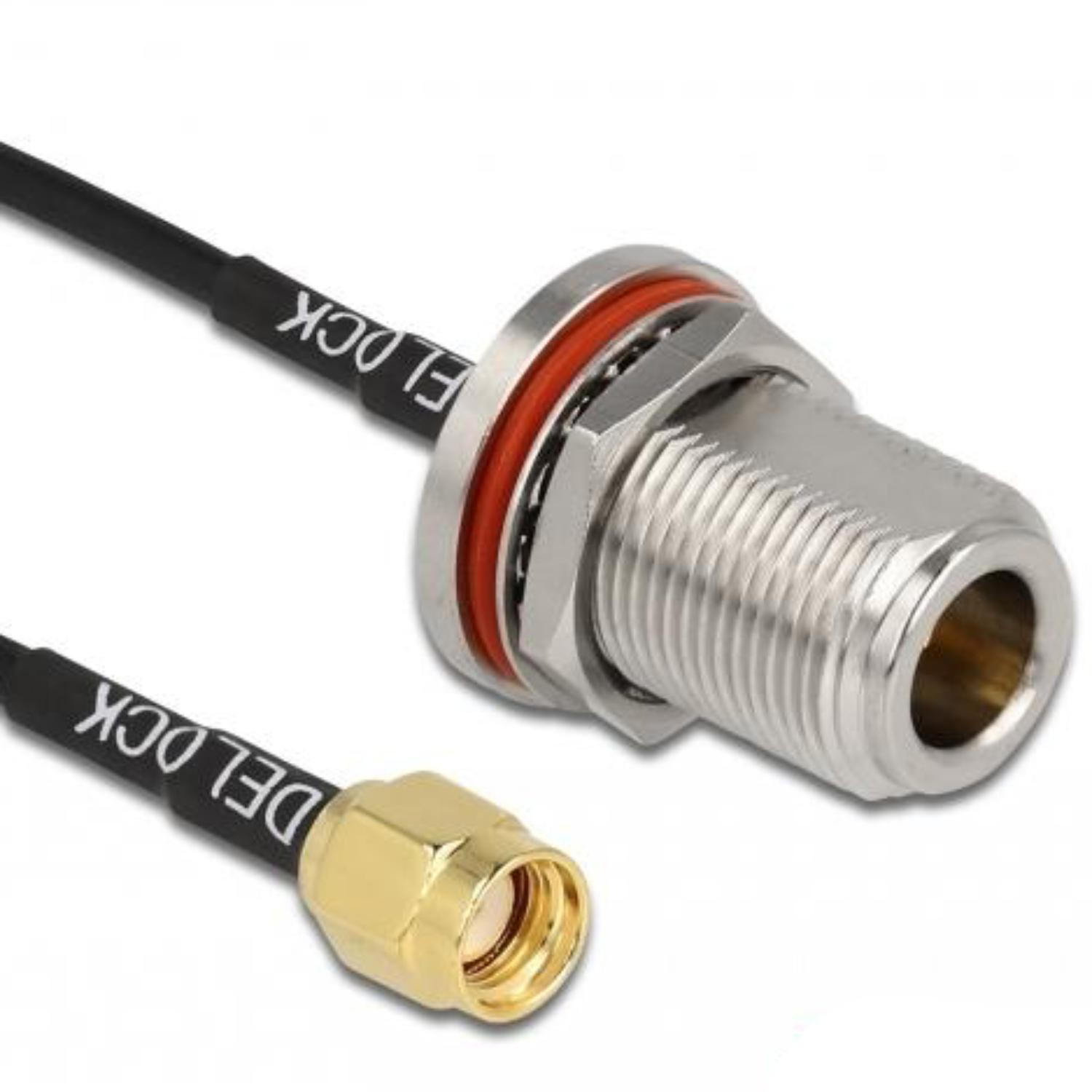 Delock Antennenkabel RP-SMA Stecker auf N Buchse RG-174 30 cm - Delock