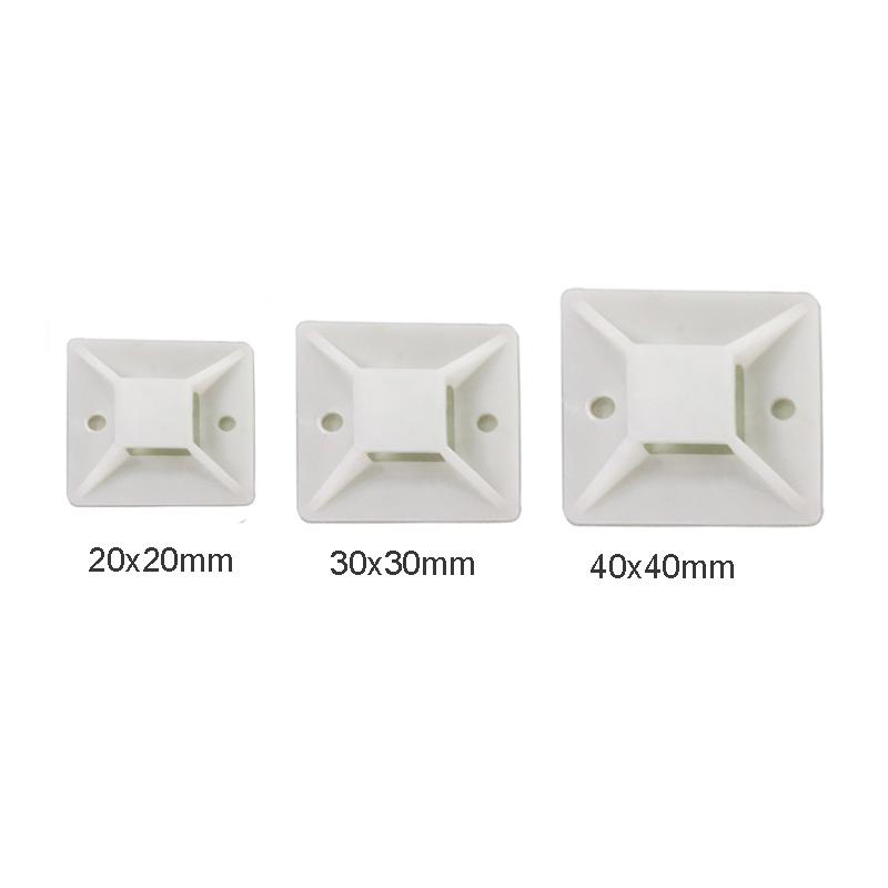 Kabelbinderhalter 30x30 mm 100 Stück weiß - Allteq