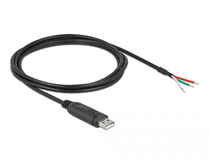 Delock Adapterkabel USB 2.0 Typ-A auf seriell RS-232 mit 3 offenen Kabeln - Delock
