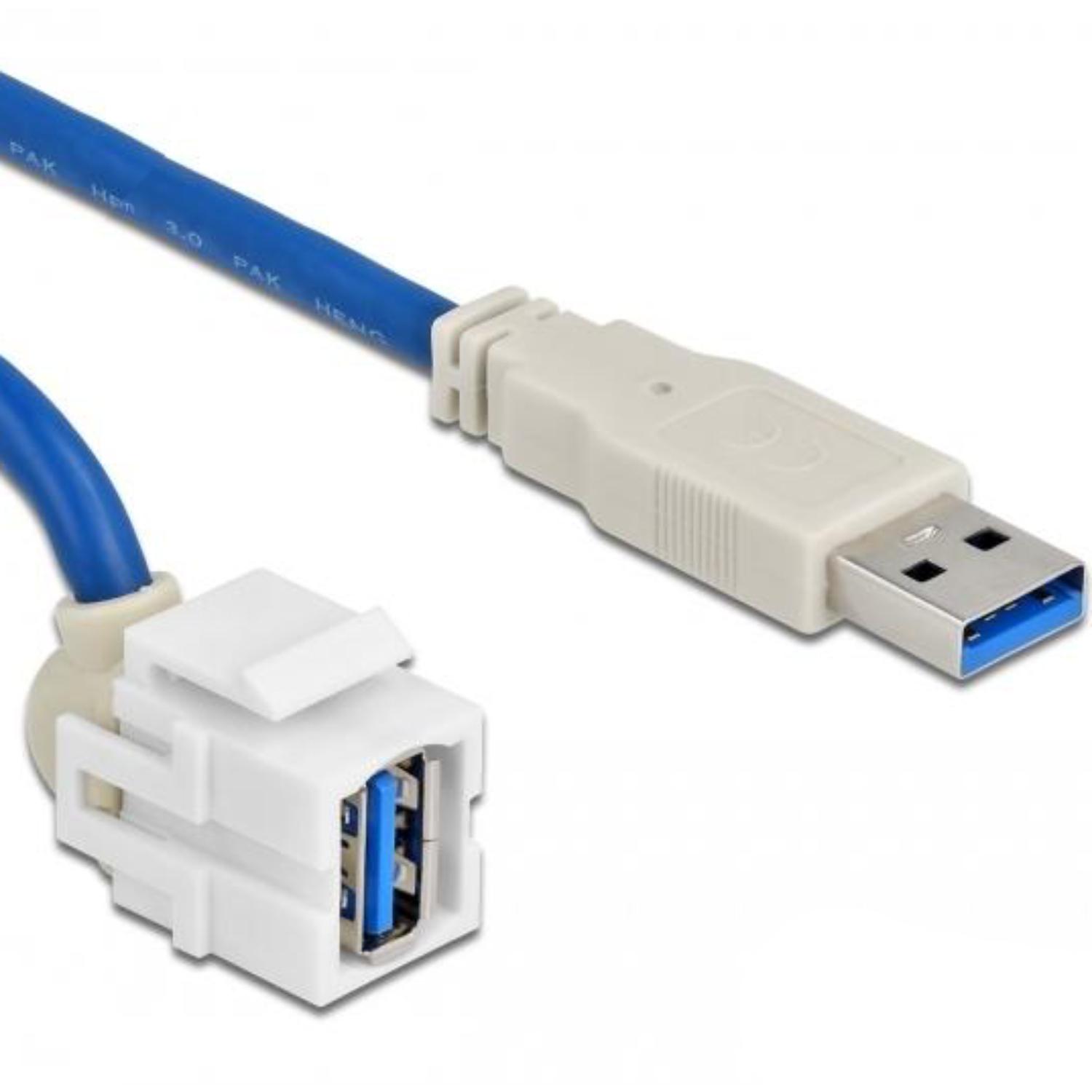 Delock Keystone Modul USB 3.0 A Buchse 250 > USB 3.0 A Stecker - Delock