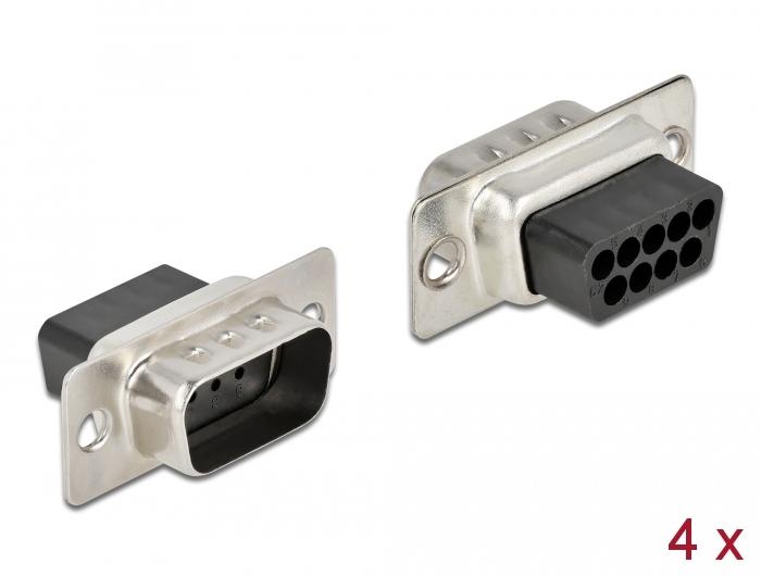 Delock D-Sub 9-poliger Crimpverbinder, Metall, 4 Stück - Delock