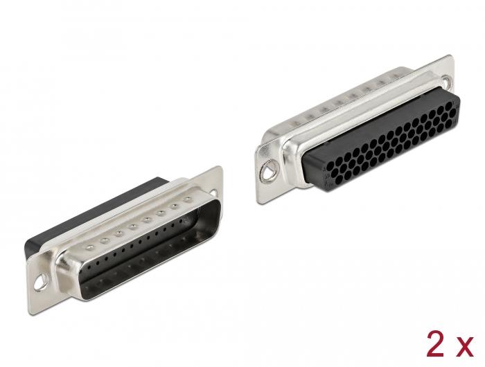 Delock D-Sub HD 44-poliger Crimpverbinder, Metall, 2 Stück - Delock