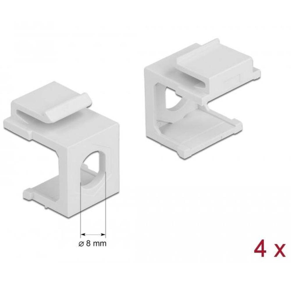 Delock Keystone Abdeckung weiß mit 8,0 mm Durchführung 4 Stück - Delock